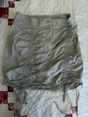 HYG Branded Beige Cotton Skirt - Neutral Casual